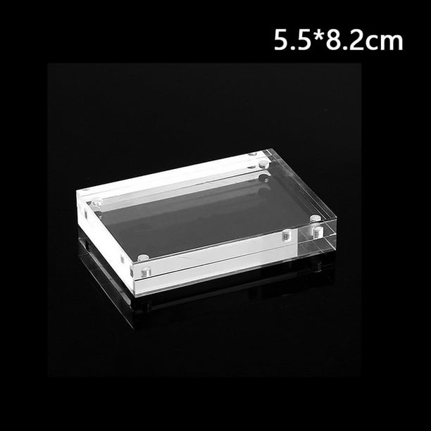 Freestanding Small Clear Acrylic Magnetic Picture Photo Frame Business Card Hold Freestanding Small Clear Acrylic Magnetic Picture Photo Frame Business Card Hold